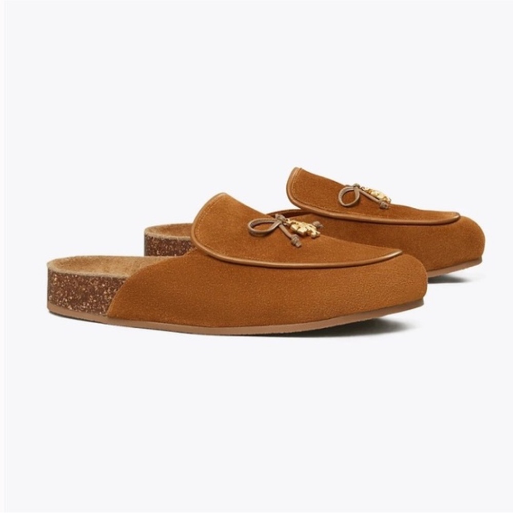 New Tory Burch charm mule slippers toasted Carmel women’s